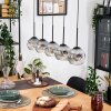 Ripoll Hängeleuchte Glas 15 cm Naturfarben, Schwarz, 5-flammig