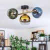 Koyoto Deckenleuchte Glas 15 cm Gold, Schwarz, 3-flammig