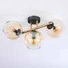 Koyoto Deckenleuchte Glas 15 cm Gold, Schwarz, 3-flammig