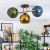 Koyoto Deckenleuchte Glas 15 cm Gold, Schwarz, 3-flammig