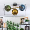 Koyoto Deckenleuchte Glas 15 cm Gold, Schwarz, 3-flammig
