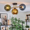 Koyoto Deckenleuchte Glas 15 cm Gold, Schwarz, 3-flammig