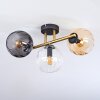 Koyoto Deckenleuchte Glas 15 cm Gold, Schwarz, 3-flammig