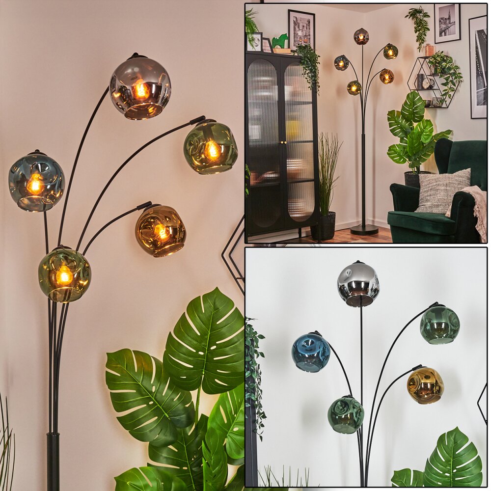 Ripoll Stehleuchte Glas 15 cm Blau, Chrom, Gold, Grün, Rauchfarben, 5-flammig main product photo