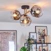 Ripoll Deckenleuchte Glas 15 cm Gold, Schwarz, 3-flammig