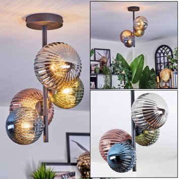 Chehalis Deckenleuchte Glas 12 cm, 15 cm Blau, Grün, Kupferfarben, Rauchfarben, 4-flammig