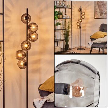 Koyoto Stehleuchte Glas 15 cm Rauchfarben, 6-flammig