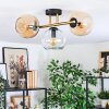 Koyoto Deckenleuchte Glas 15 cm Gold, Schwarz, 3-flammig