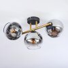 Koyoto Deckenleuchte Glas 15 cm Gold, Schwarz, 3-flammig