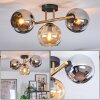 Koyoto Deckenleuchte Glas 15 cm Gold, Schwarz, 3-flammig