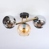 Koyoto Deckenleuchte Glas 15 cm Gold, Schwarz, 3-flammig