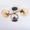 Koyoto Deckenleuchte Glas 15 cm Gold, Schwarz, 3-flammig