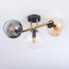 Koyoto Deckenleuchte Glas 15 cm Gold, Schwarz, 3-flammig