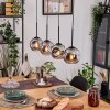 Ripoll Hängeleuchte Glas 15 cm Naturfarben, Schwarz, 4-flammig