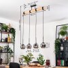 Ripoll Hängeleuchte Glas 15 cm Naturfarben, Schwarz, 4-flammig