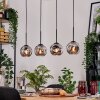 Ripoll Hängeleuchte Glas 15 cm Naturfarben, Schwarz, 4-flammig