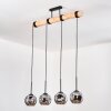 Ripoll Hängeleuchte Glas 15 cm Naturfarben, Schwarz, 4-flammig