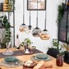 Ripoll Hängeleuchte Glas 15 cm Naturfarben, Schwarz, 4-flammig