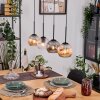 Ripoll Hängeleuchte Glas 15 cm Naturfarben, Schwarz, 4-flammig