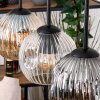 Ripoll Hängeleuchte Glas 15 cm Naturfarben, Schwarz, 4-flammig