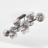 Ripoll Deckenleuchte Glas 15 cm Chrom, Klar, Rauchfarben, 10-flammig