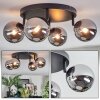 Chehalis Deckenleuchte Glas 12 cm Chrom, Rauchfarben, 4-flammig
