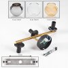 Koyoto Deckenleuchte Glas 15 cm Gold, Schwarz, 3-flammig