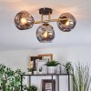 Ripoll Deckenleuchte Glas 15 cm Gold, Schwarz, 3-flammig
