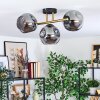 Ripoll Deckenleuchte Glas 15 cm Gold, Schwarz, 3-flammig