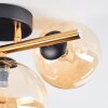 Chehalis Deckenleuchte Glas 12 cm, 15 cm Gold, Schwarz, 3-flammig