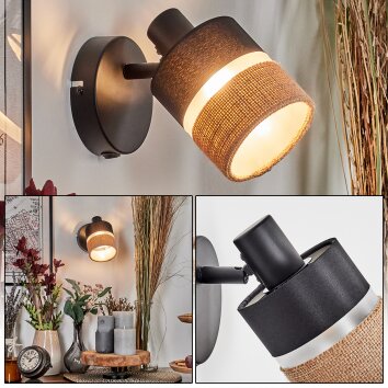 Fallhagen Wandleuchte Schwarz, 1-flammig