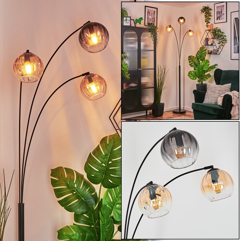 Koyoto Stehleuchte Glas 15 cm Bernsteinfarben, Klar, Rauchfarben, 3-flammig main product photo