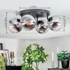Gastor Deckenleuchte Glas 15 cm Chrom, Klar, Rauchfarben, 4-flammig