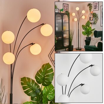 Gastor Stehleuchte Glas 15 cm Weiß, 5-flammig