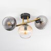 Koyoto Deckenleuchte Glas 15 cm Gold, Schwarz, 3-flammig