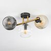 Ripoll Deckenleuchte Glas 15 cm Gold, Schwarz, 3-flammig