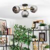 Ripoll Deckenleuchte Glas 15 cm Gold, Schwarz, 3-flammig