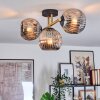 Ripoll Deckenleuchte Glas 15 cm Gold, Schwarz, 3-flammig