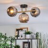 Ripoll Deckenleuchte Glas 15 cm Gold, Schwarz, 3-flammig