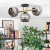 Ripoll Deckenleuchte Glas 15 cm Gold, Schwarz, 3-flammig