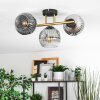 Ripoll Deckenleuchte Glas 15 cm Gold, Schwarz, 3-flammig