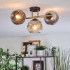 Ripoll Deckenleuchte Glas 15 cm Gold, Schwarz, 3-flammig