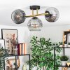 Ripoll Deckenleuchte Glas 15 cm Gold, Schwarz, 3-flammig