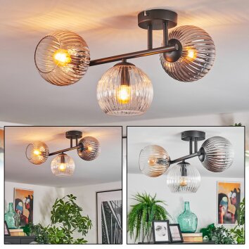 Koyoto Deckenleuchte Glas 15 cm Bernsteinfarben, Klar, Rauchfarben, 3-flammig