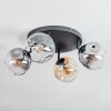 Ripoll Deckenleuchte Glas 15 cm Bernsteinfarben, Klar, Rauchfarben, 4-flammig