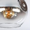 Ripoll Deckenleuchte Glas 15 cm Chrom, Klar, Rauchfarben, 3-flammig