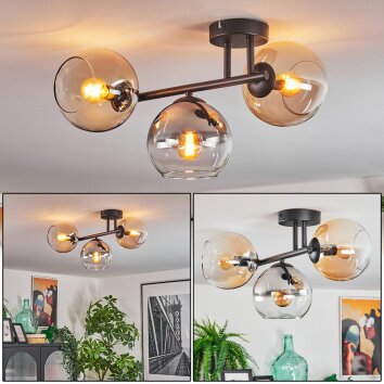 Koyoto Deckenleuchte Glas 15 cm Bernsteinfarben, Klar, Rauchfarben, 3-flammig