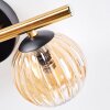 Chehalis Deckenleuchte Glas 10 cm, 12 cm Gold, Schwarz, 3-flammig