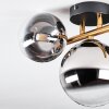 Chehalis Deckenleuchte Glas 12 cm, 15 cm Gold, Schwarz, 3-flammig