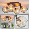 Ripoll Deckenleuchte Glas 15 cm Bernsteinfarben, Klar, 4-flammig